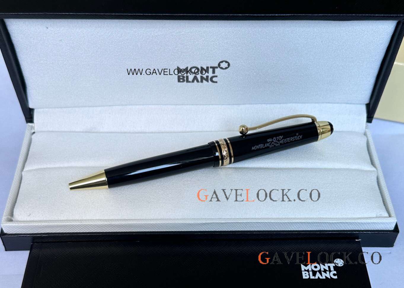 AAA Mont Blanc 100th Meisterstuck Midsize Ballpoint Gold Clip Black Resin